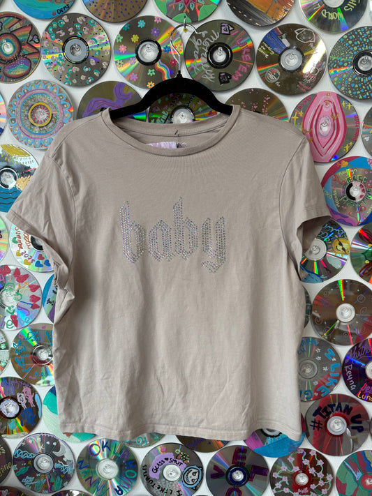 #61 - Baby Bedazzled Blackletter Crop T-shirt - XXL