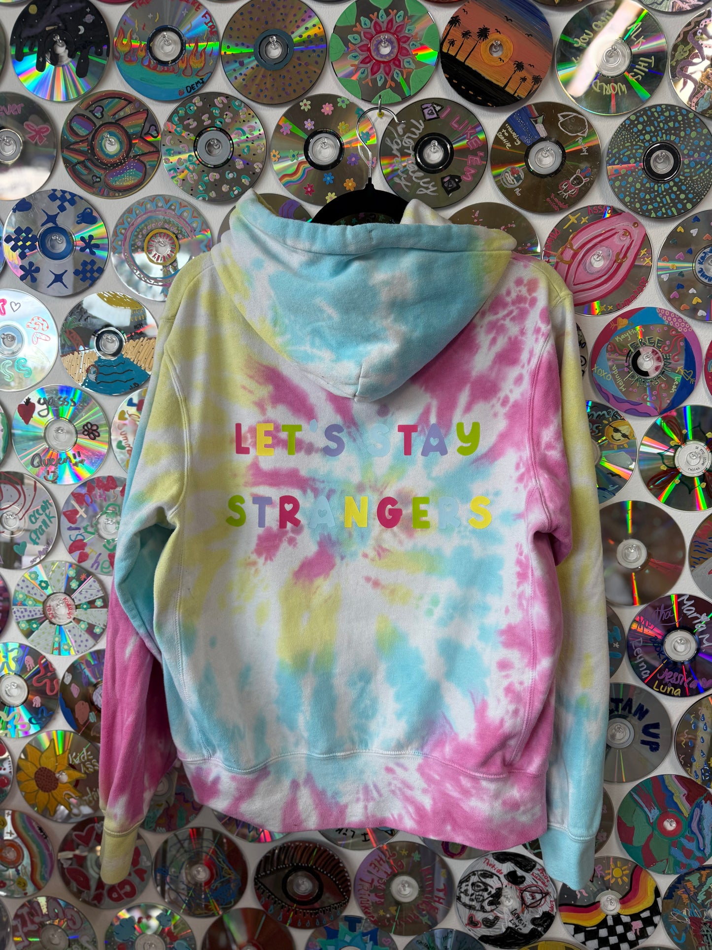 #90 - Let's Stay Strangers Tye-Dye Hoodie - S
