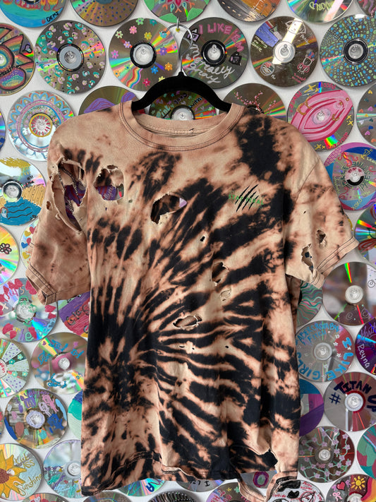 #125 - Stay Feral Acid Distressed T-shirt - M