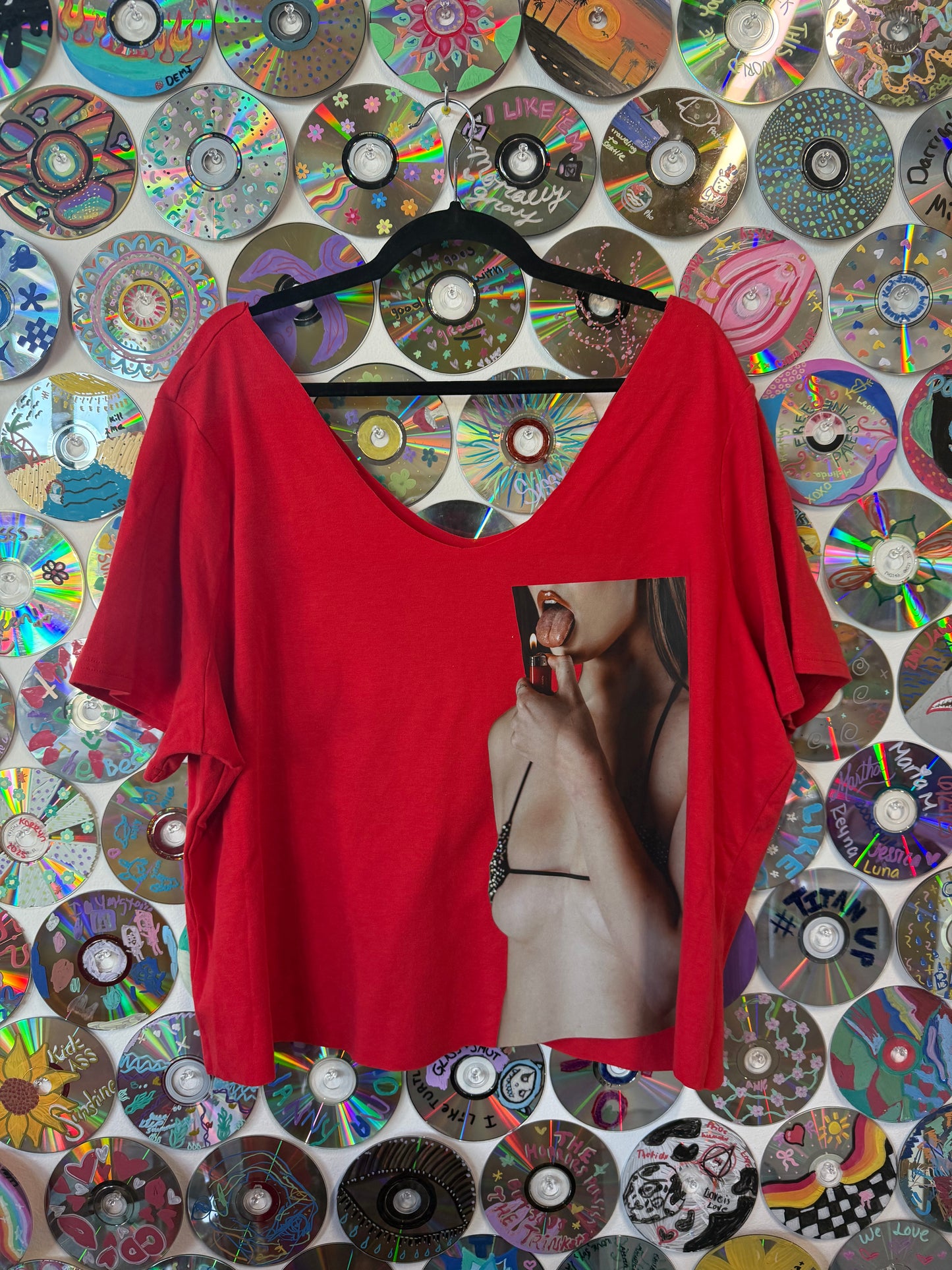 #145 - Flicker Red Slouch t-shirt - 3XL