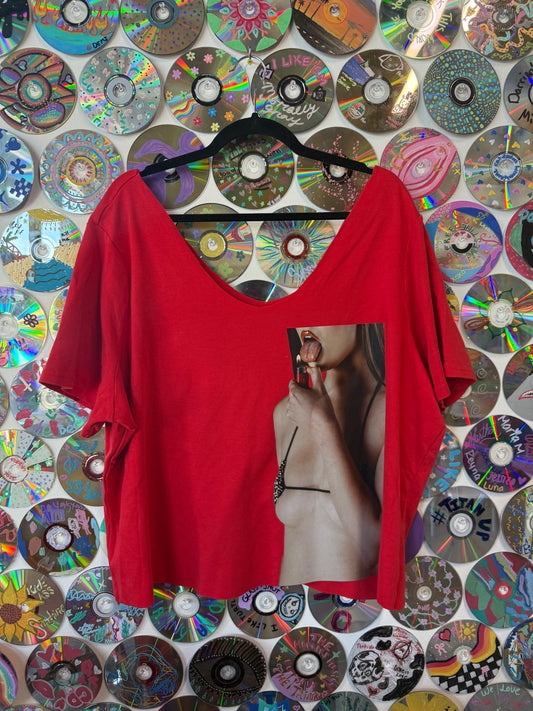#145 - Flicker Red Slouch t-shirt - 3XL