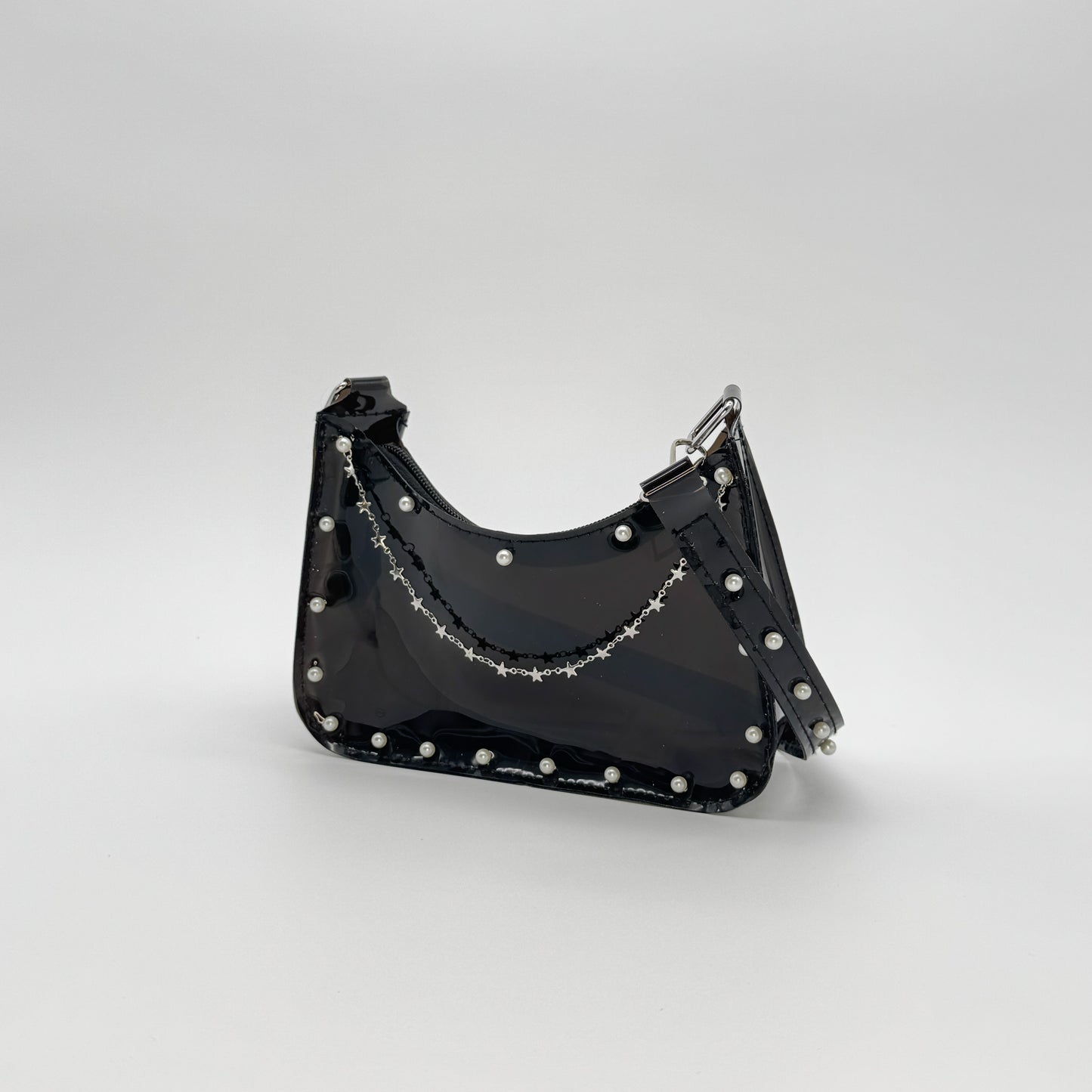 #8 - Black Jelly Bag - Pearl & Star Chain