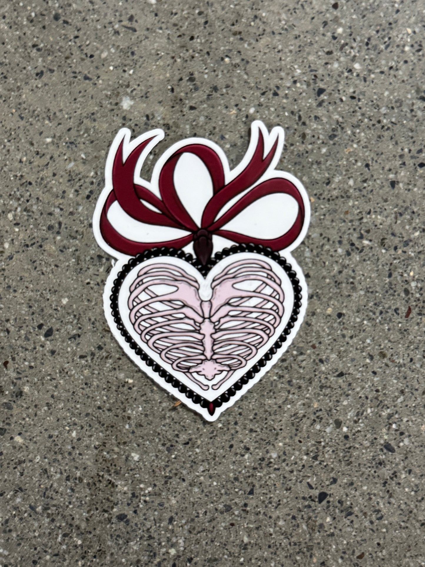 Ribcage Heart Sticker - DR1