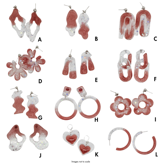 Strawberry Jelly Glitter Earring Collection