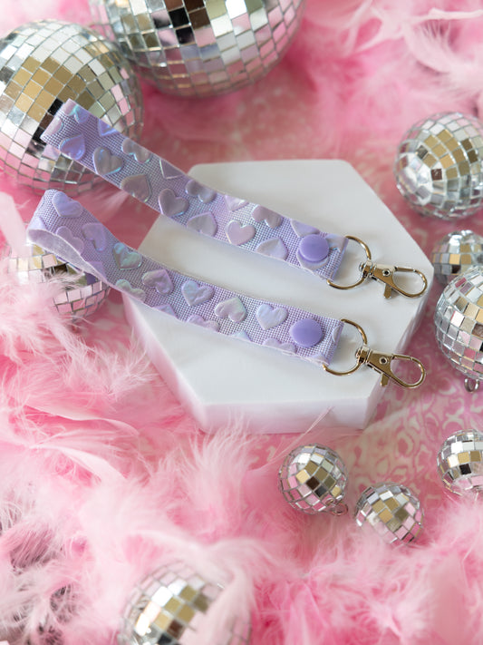 Purple Hearts Wristlet