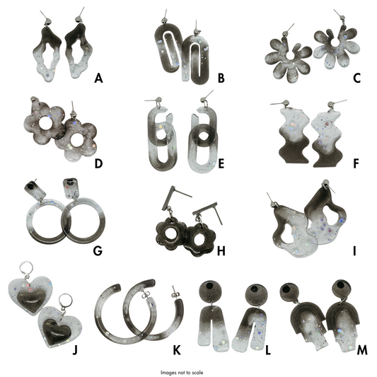 Smoke + Glitter Earring Collection