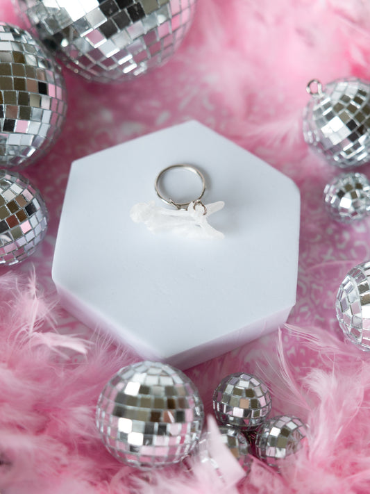 Crystal Suspension Bunny Keychain